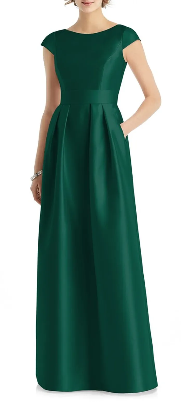 Cap Sleeve A-Line Gown