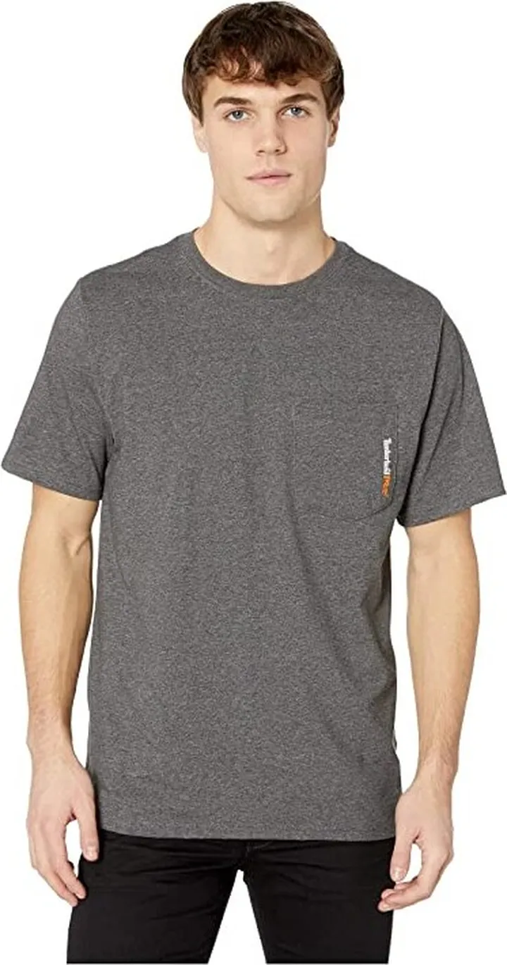 Timberland PRO Base Plate Blended Short Sleeve T-Shirt (Dark Charcoal Heather) Men's T Shirt