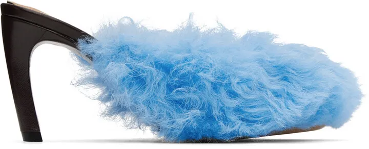 Dries Van Noten Blue Furry Heels