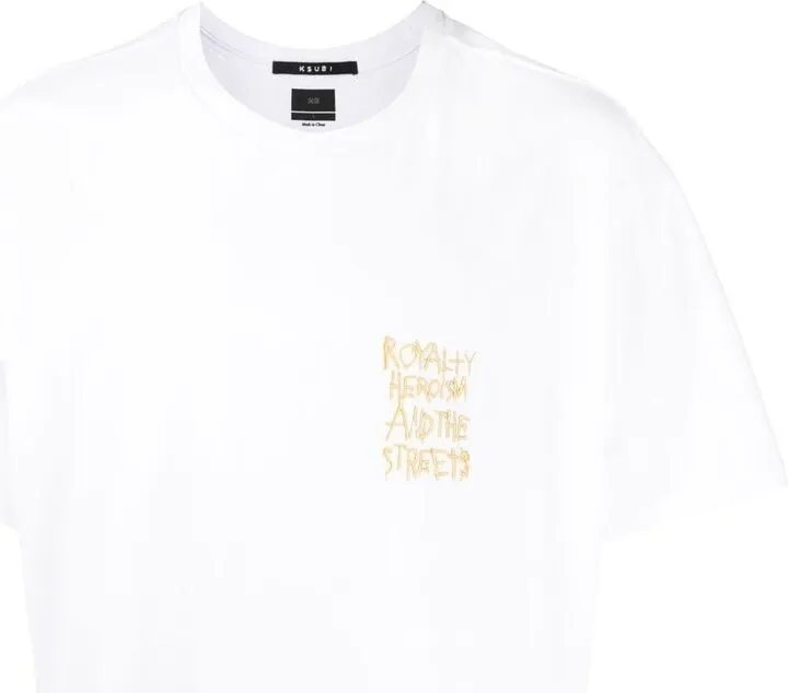 slogan-embroidered T-shirt