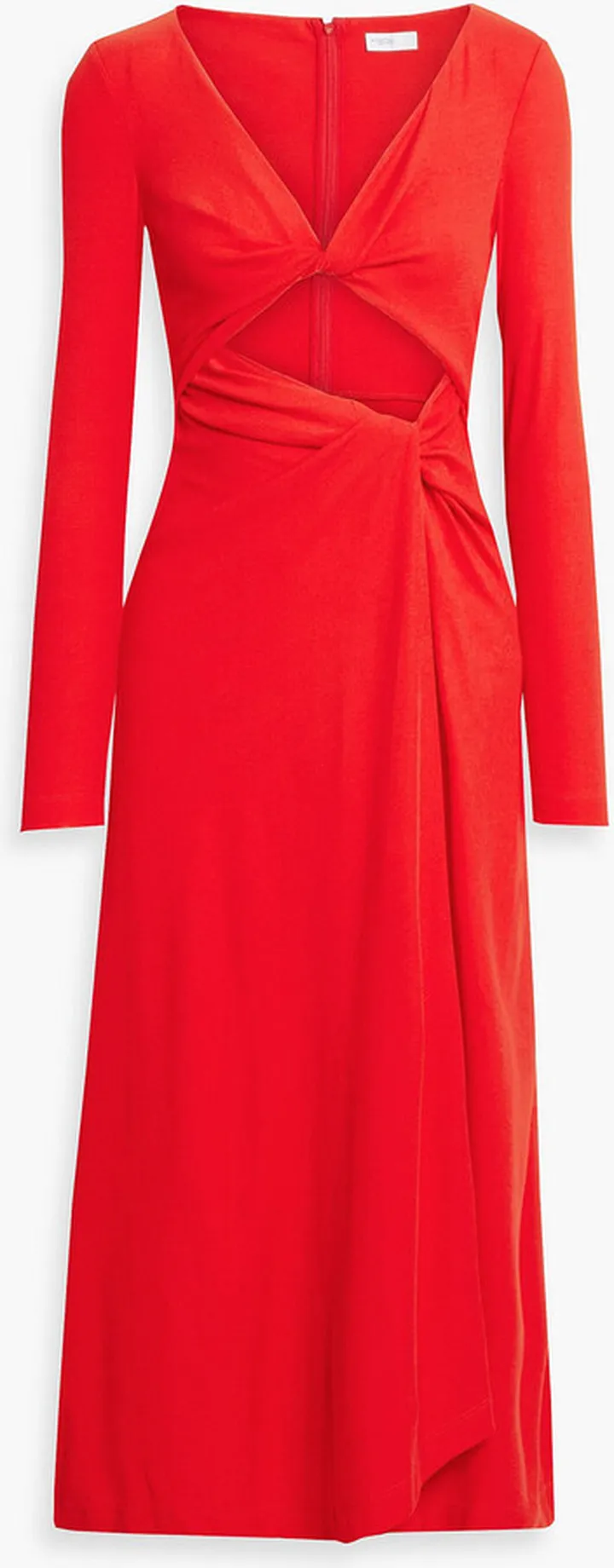 Cutout twisted cotton-jersey midi dress