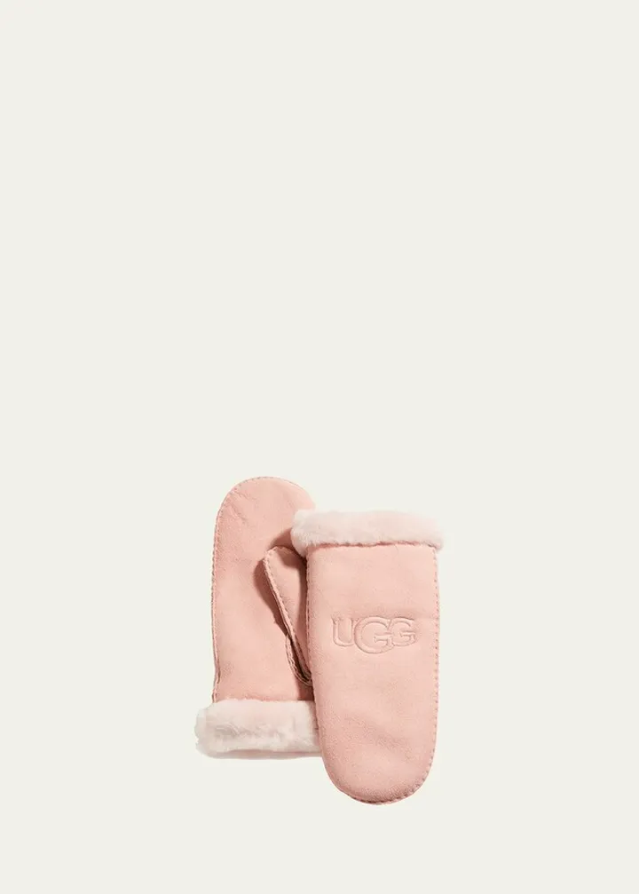 Logo Shearling Mittens