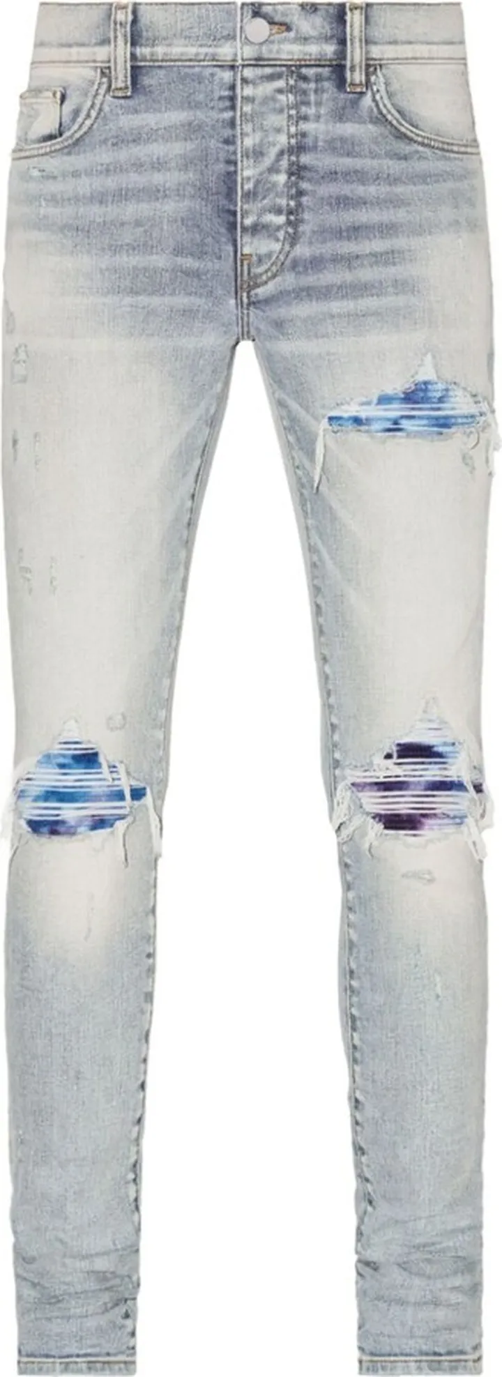 MX1 distressed skinny-cut jeans