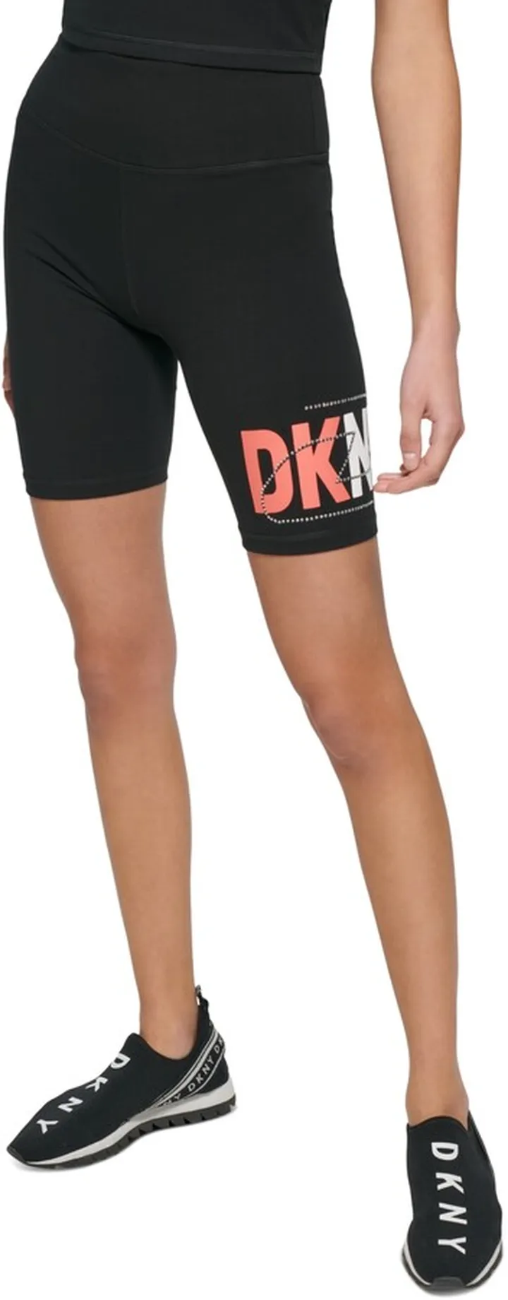 Dkny Sport Rhinestone Logo Bike Shorts