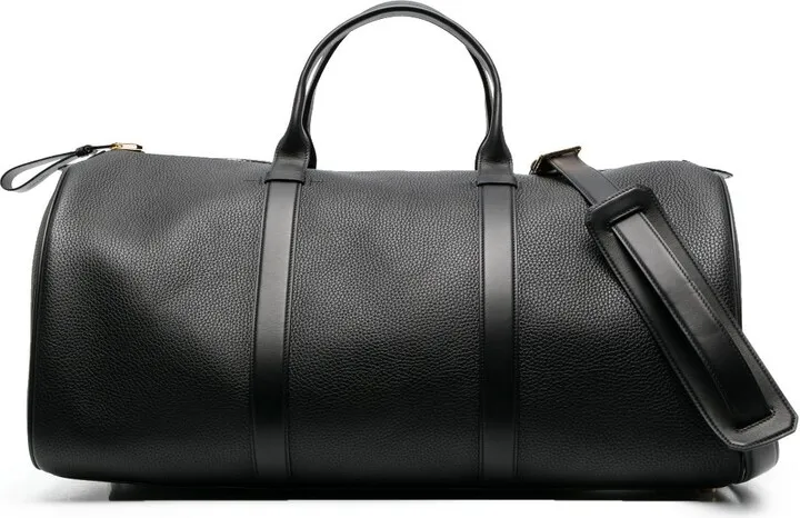 Black Leather Holdall Bag