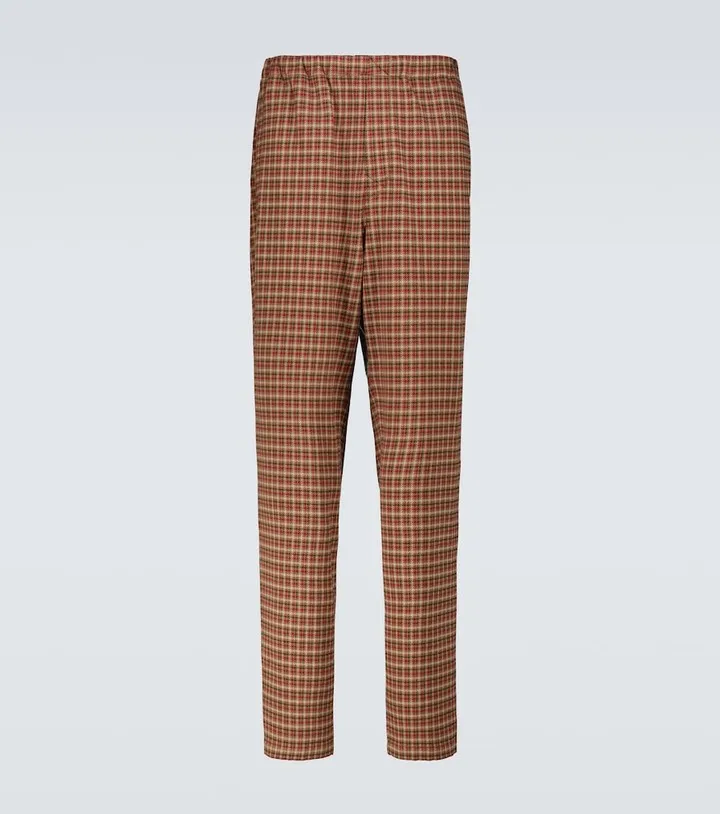 Checked tapered pants