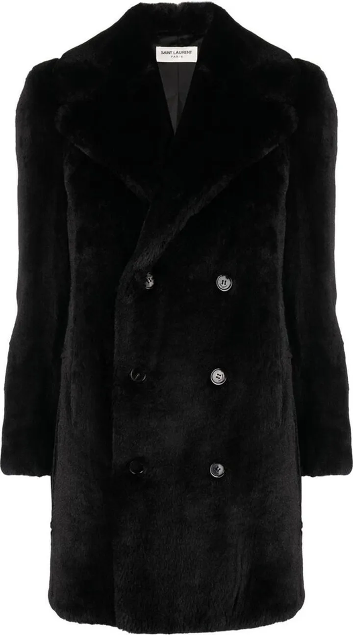 Faux-Fur Double-Breasted Coat