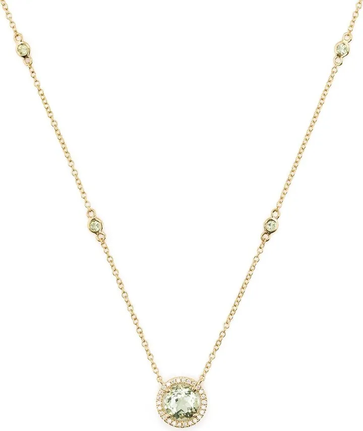 18kt yellow gold Grace diamond and amethyst necklace