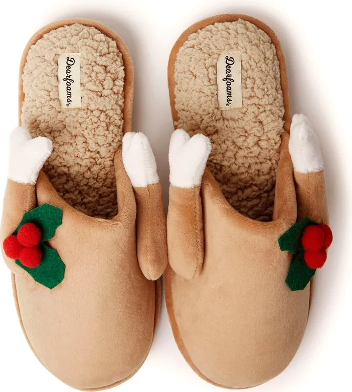 Dearfoams Mens Carson Holiday Scuff
