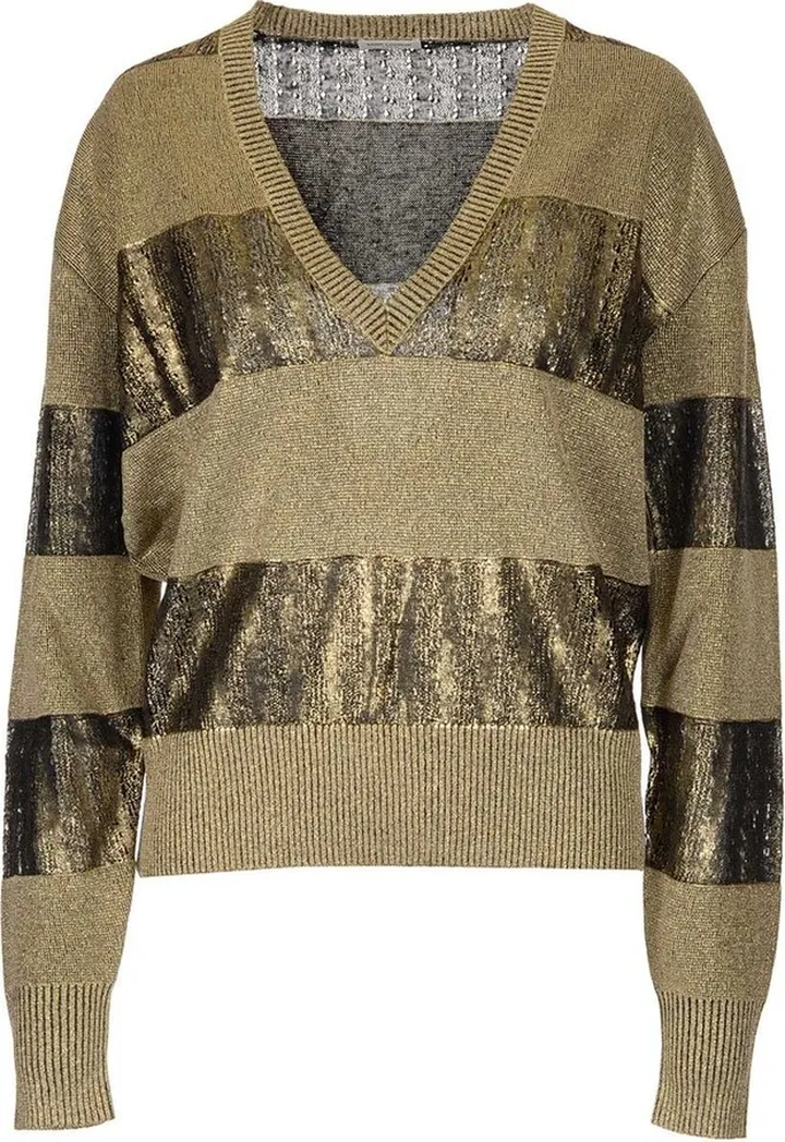 Saint Laurent Striped V-Neck Jumper