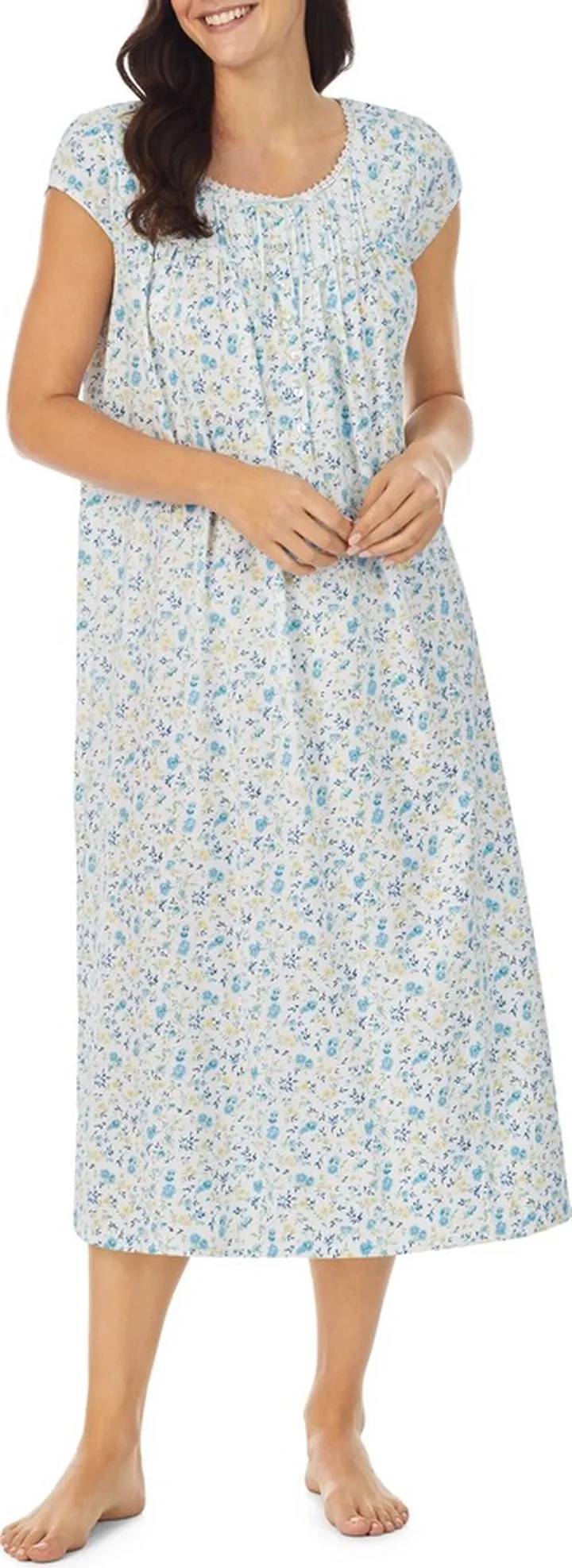Floral Long Cotton Nightgown