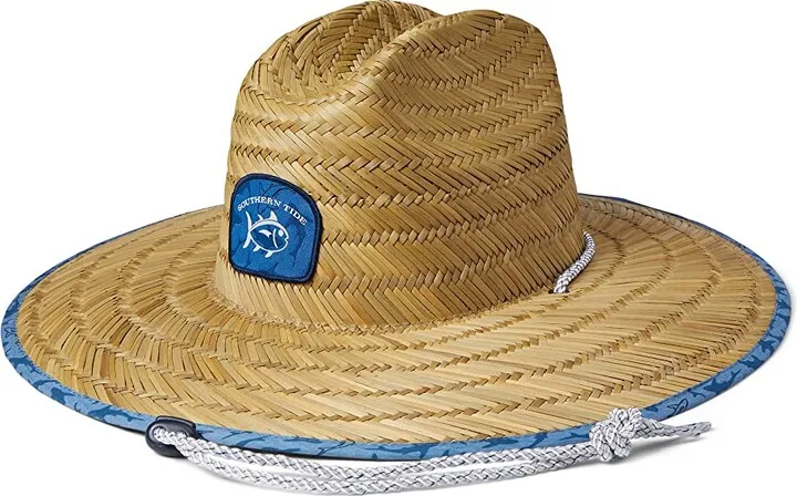 Southern Tide Fintastic Straw Sun Hat (Deep Water) Caps