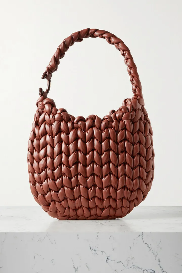 Chloé - Wooden C Woven Leather Shoulder Bag - Brown