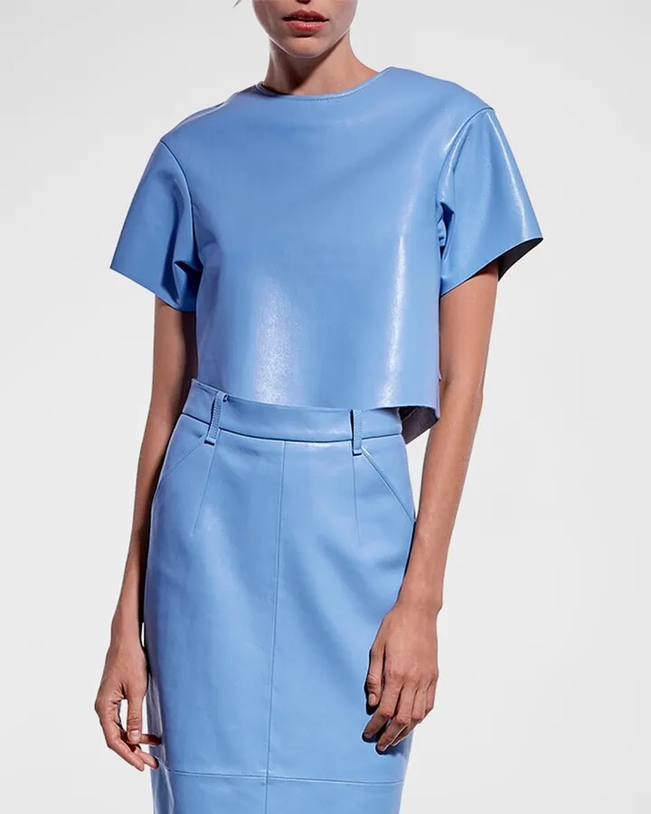 Beck Recycled Leather Cropped Tee