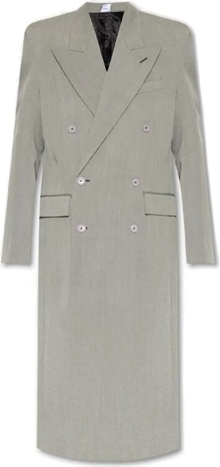 Vetements Logo Patch Double Breasted Coat