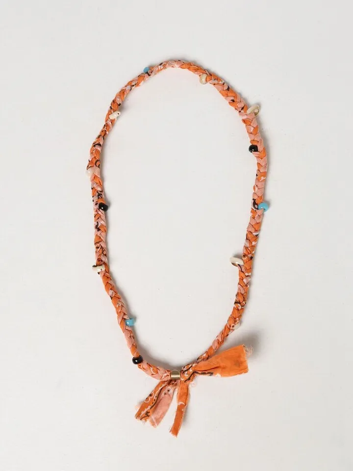 Alanui necklace in printed cotton with beads