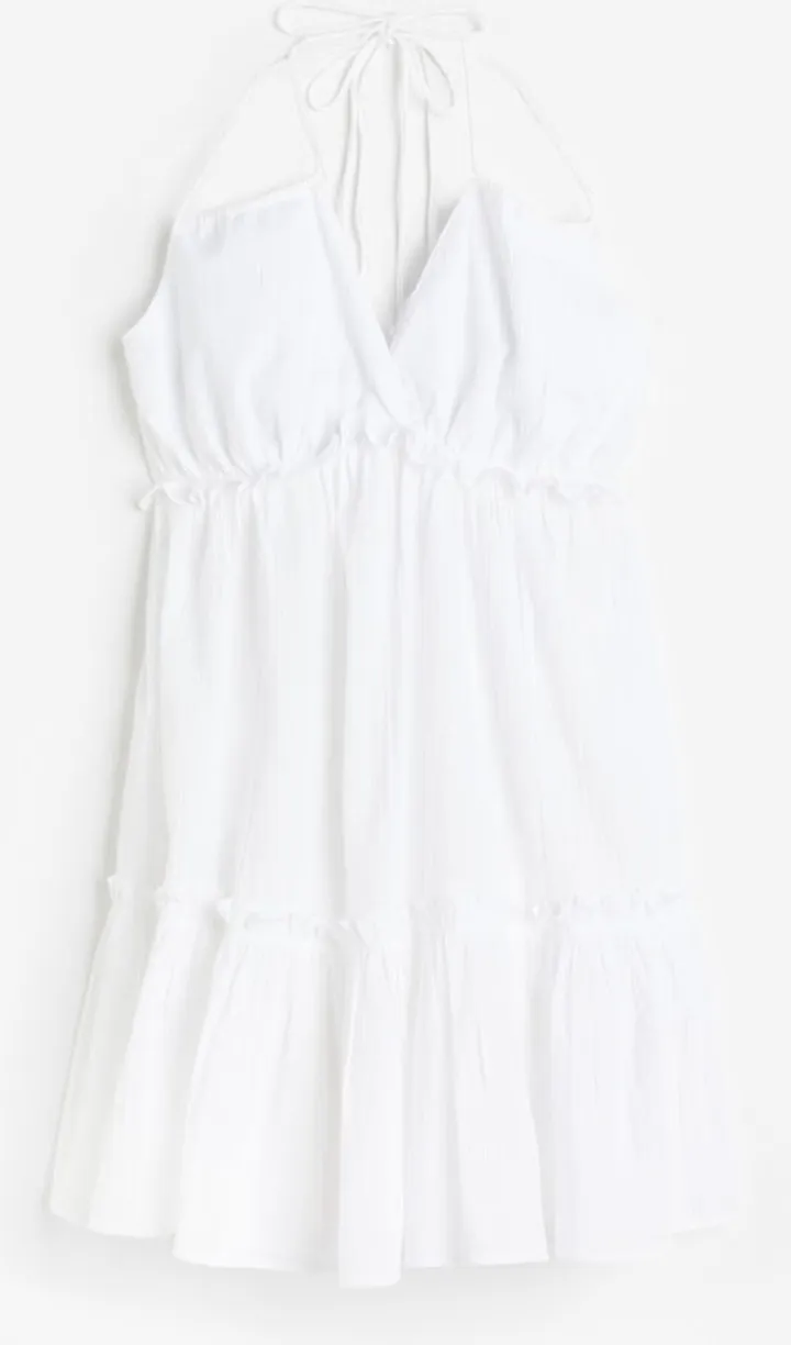 Ruffle-trimmed Halterneck Dress