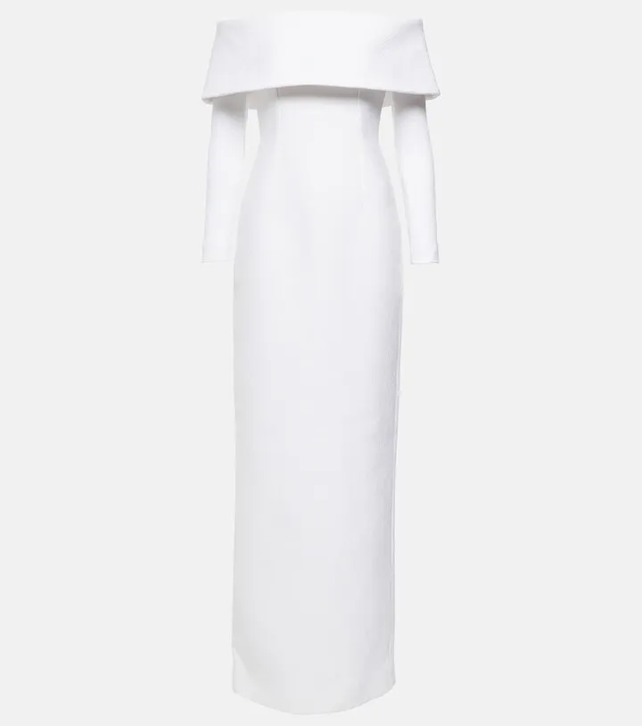 Stephania off-shoulder crepe maxi dress