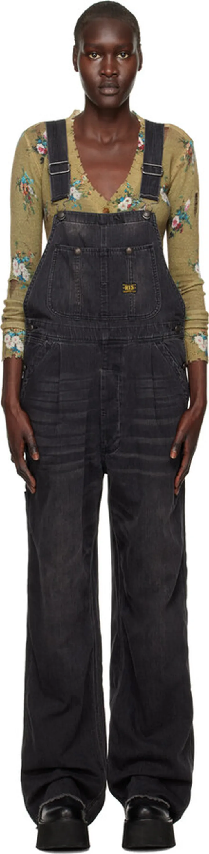 R13 Black Damon Overalls