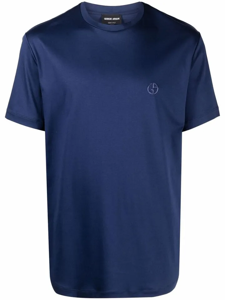 embroidered-logo round T-shirt