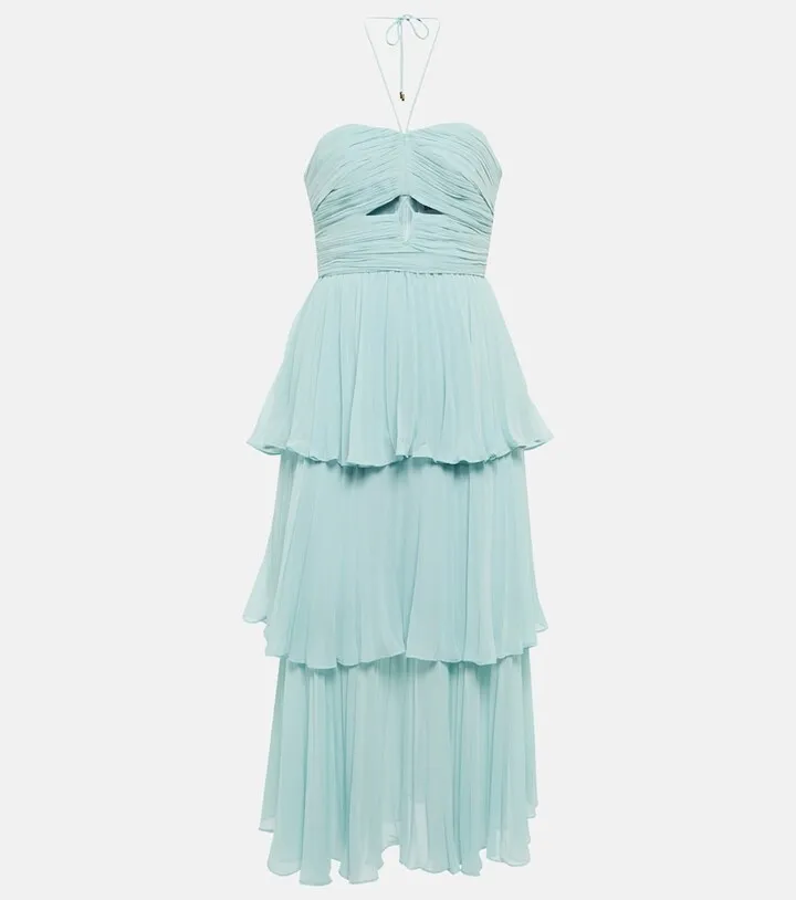 Cutout halterneck midi dress
