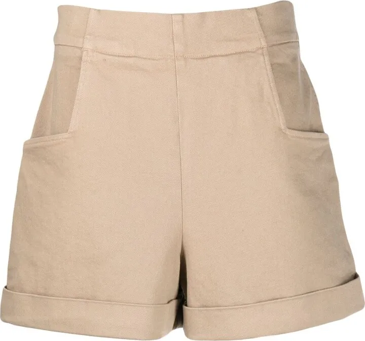 High-Waisted Cotton Shorts