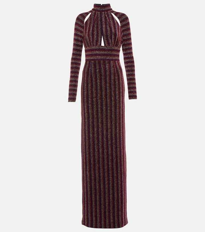 Aisha striped cutout gown