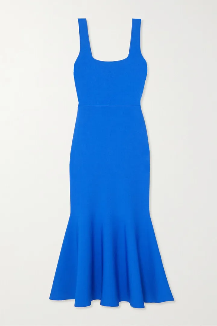 Roland Mouret - Stretch-knit Midi Dress - Blue