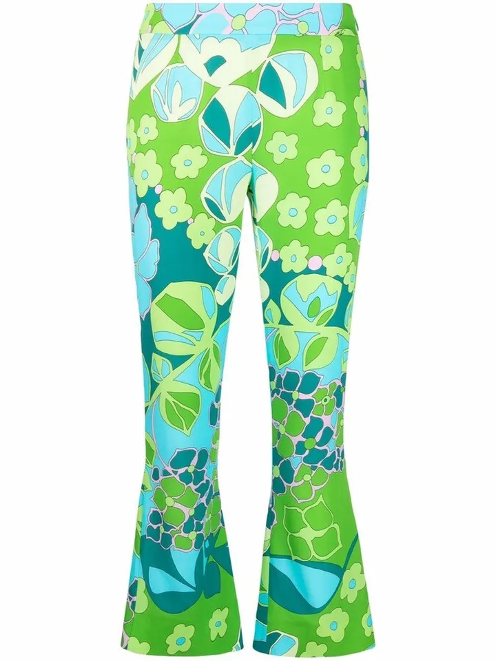 Floral-Print Cropped Trousers