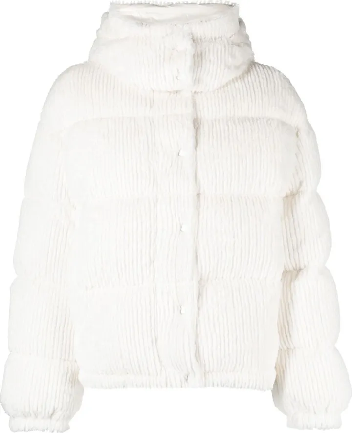 White Daos Hooded Quilted Jacket