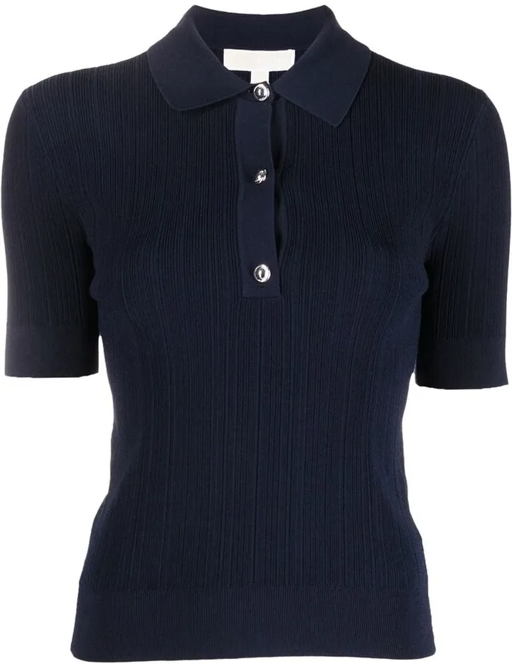 Fine-Ribbed Polo Shirt