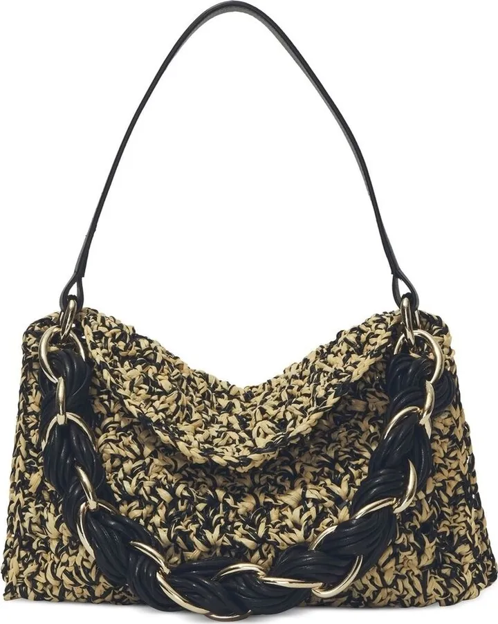Crochet Braided-Strap Shoulder Bag