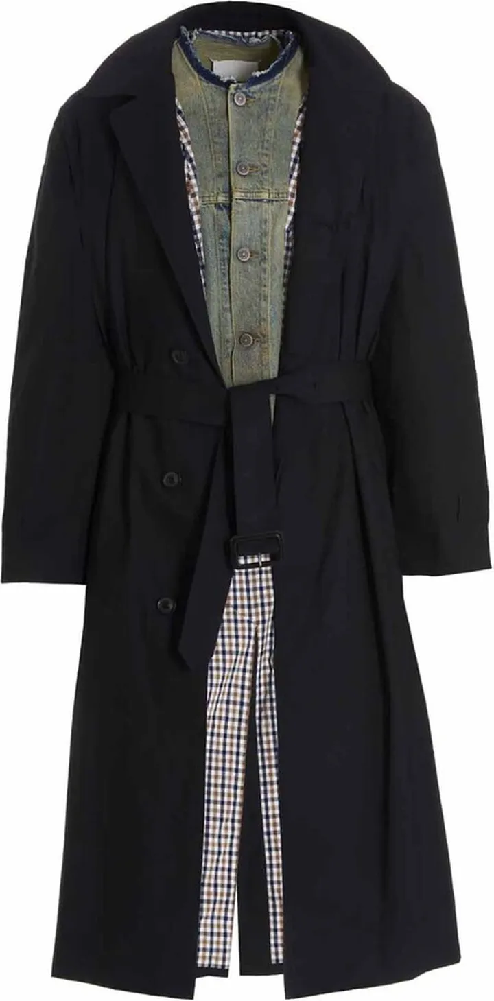 Denim Jacket Insert Trench Coat
