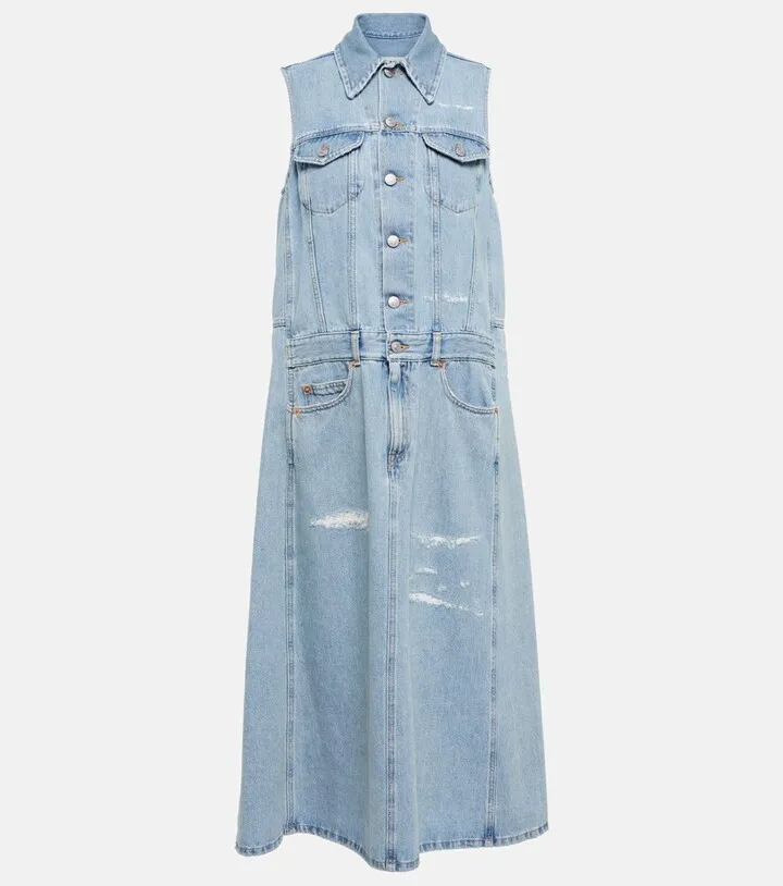 Denim midi dress