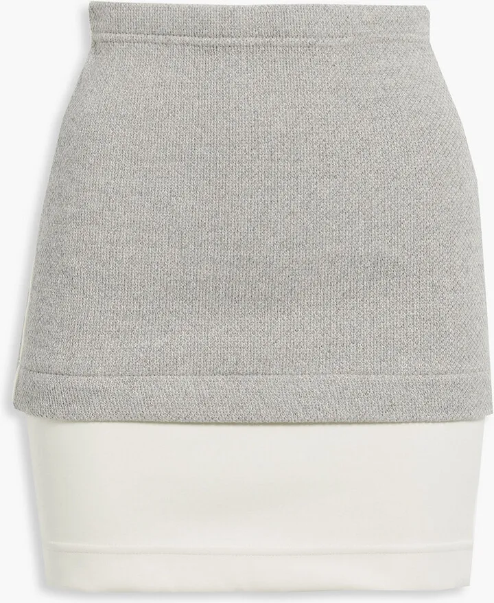 Cleo tweed-paneled ponte mini skirt