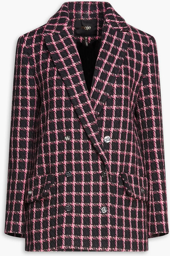 Vitrite double-breasted checked tweed blazer