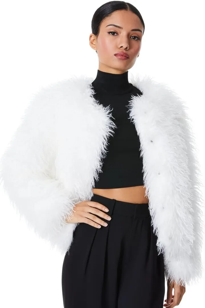 Jerrie Collarless Faux Fur Coat