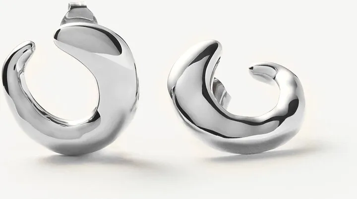 Molten Open Stud Earrings | Sterling Silver