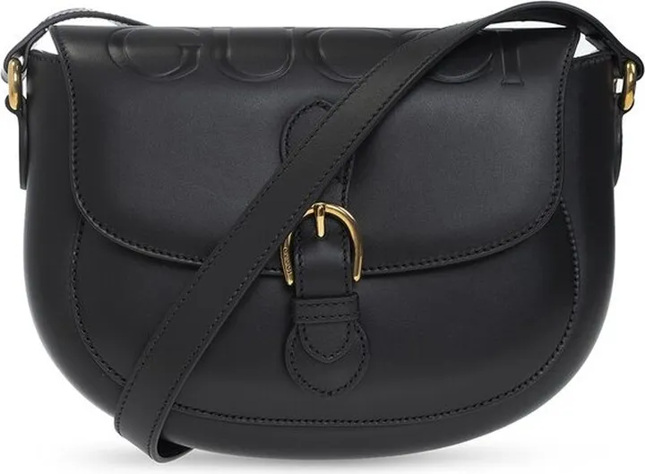 Gucci Logo-Embossed Buckled Crossbody Bag