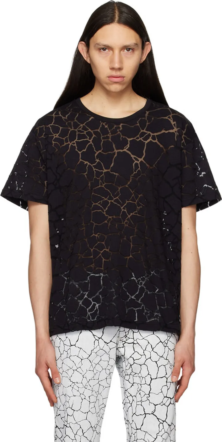 Johnlawrencesullivan Black Cracked T-Shirt