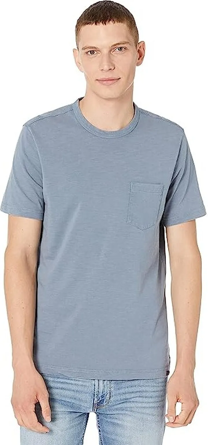 Faherty Sunwashed Pocket Tee (Typhoon Blue) Men's Clothing