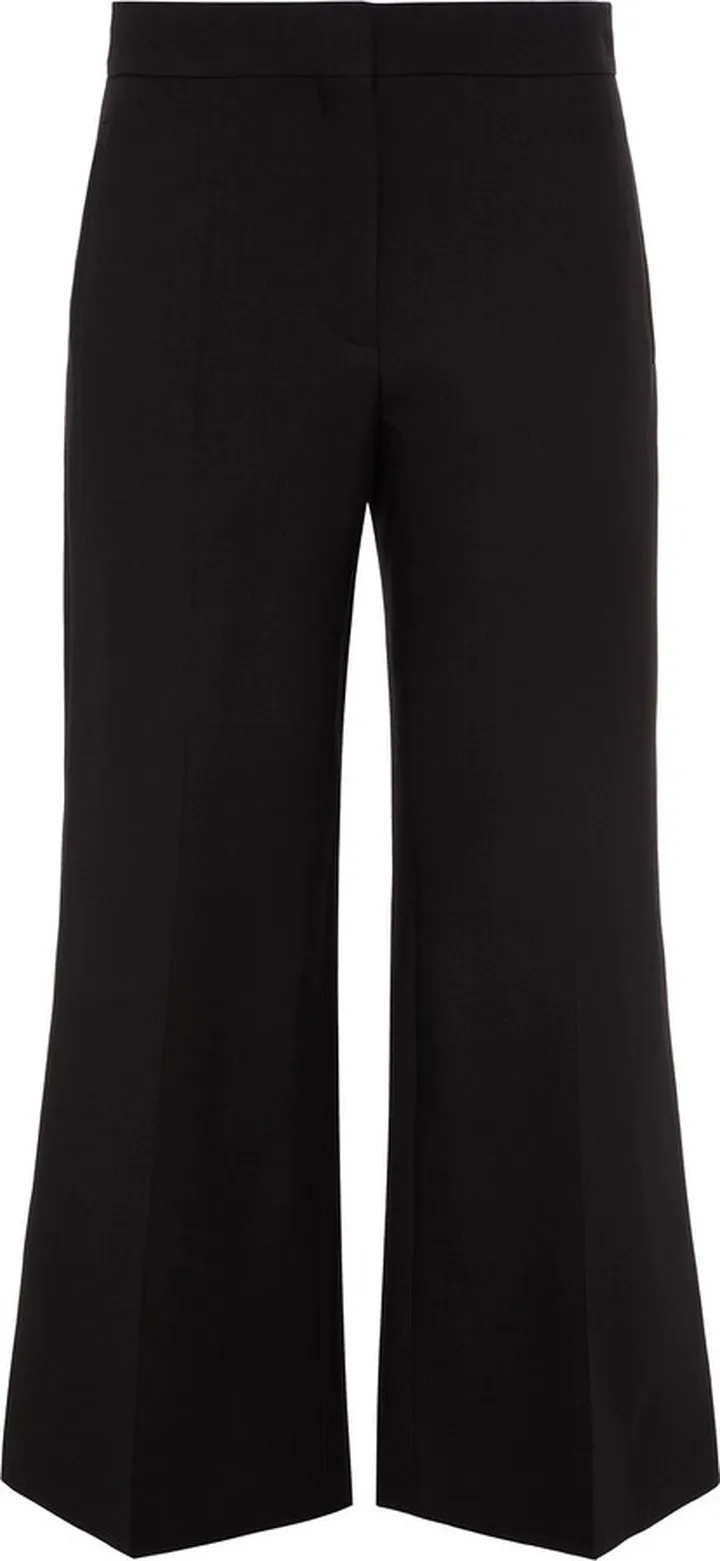 Wool and silk-blend crepe kick-flare pants