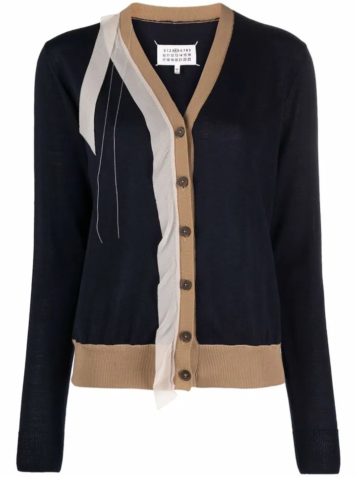 deconstructed V-neck cardigan