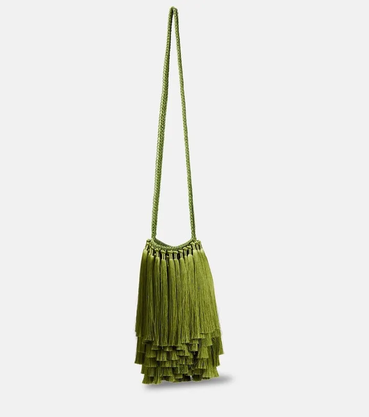 Tassel Mini woven shoulder bag
