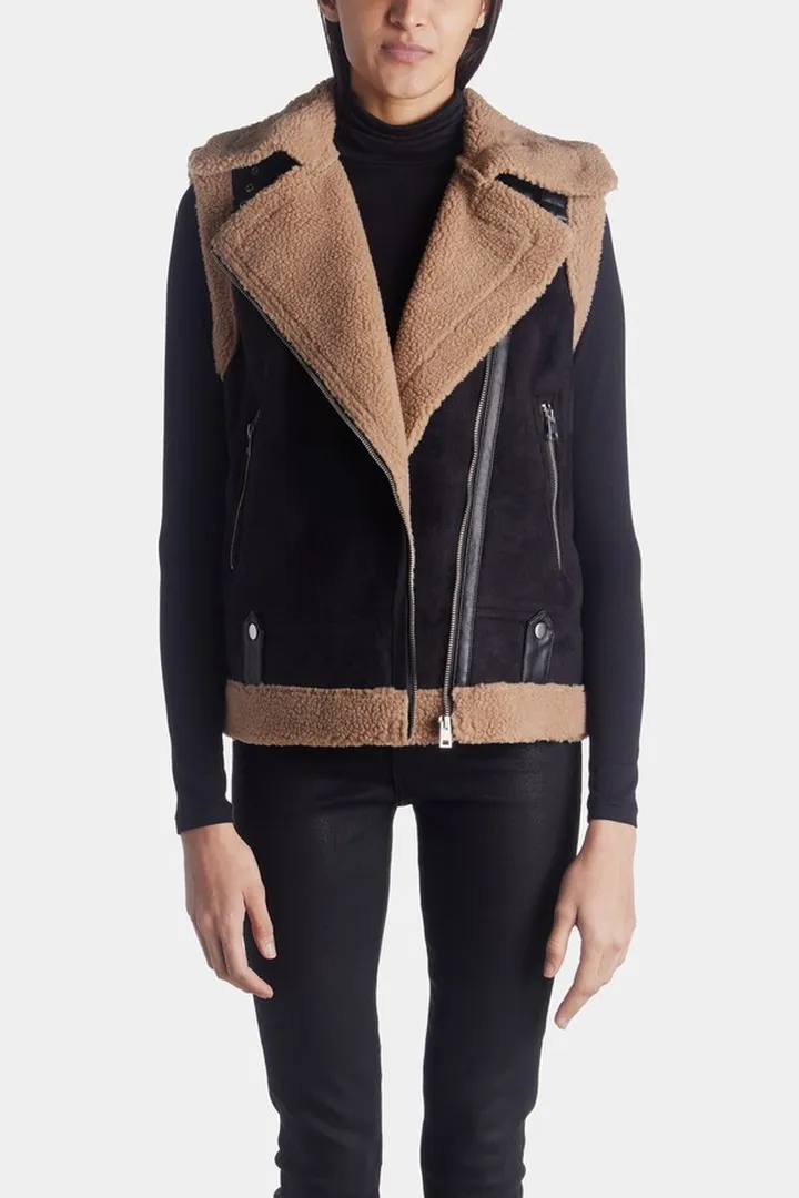 Vega Short Shearling Waistcoat