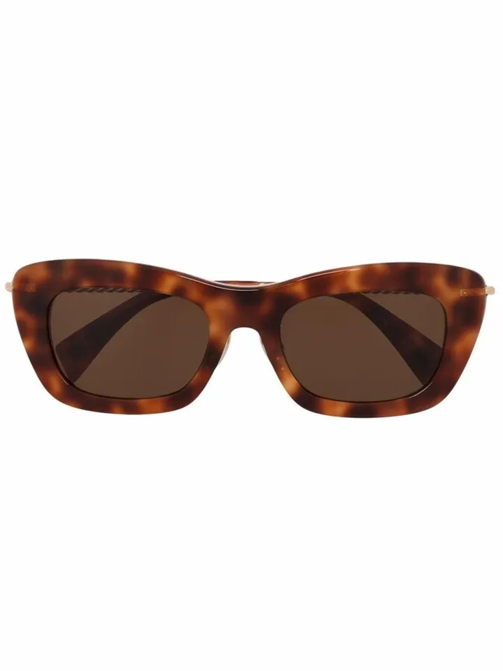 Tortoiseshell-Effect Cat-Eye Sunglasses