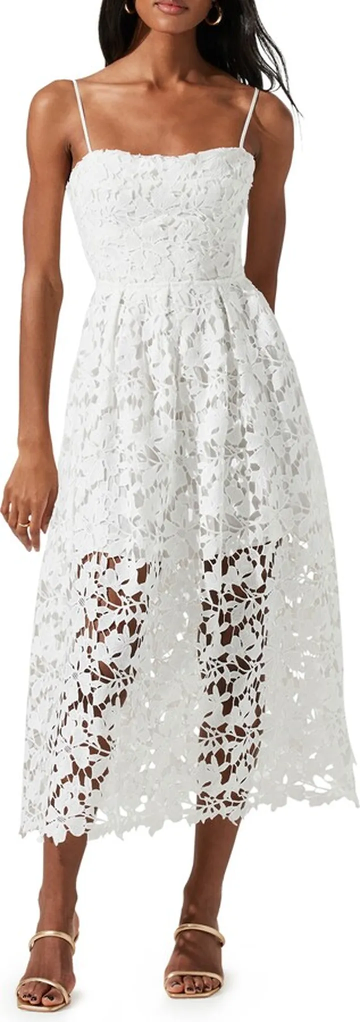 Joyce Linen Blend Lace Midi Dress