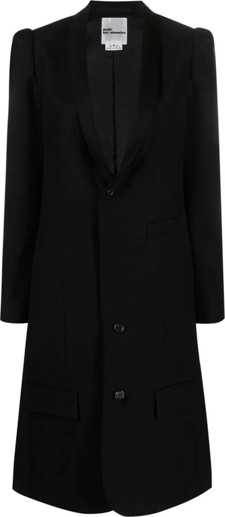 Cape-Effect Single-Breasted Coat
