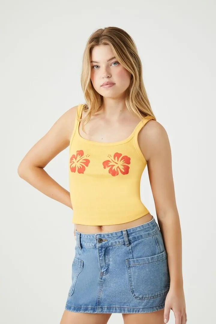 Flower Graphic Cropped Cami