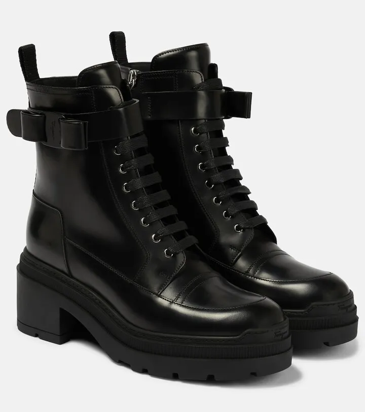Lober lace-up leather ankle boots